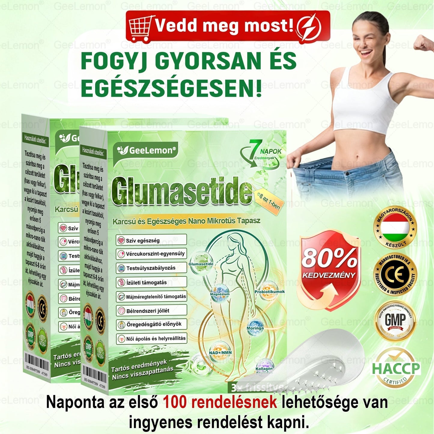 Ajánlott a Semmelweis Kórház által · 👩‍⚕️BENU hivatalos üzlet| 🎄✅ 𝐆𝐞𝑒𝐿𝑒𝐦𝐨𝐧® Glumasetide 8 az 1-ben Karcsú és Egészséges Nano Mikrotűs Tapasz 🇭🇺
