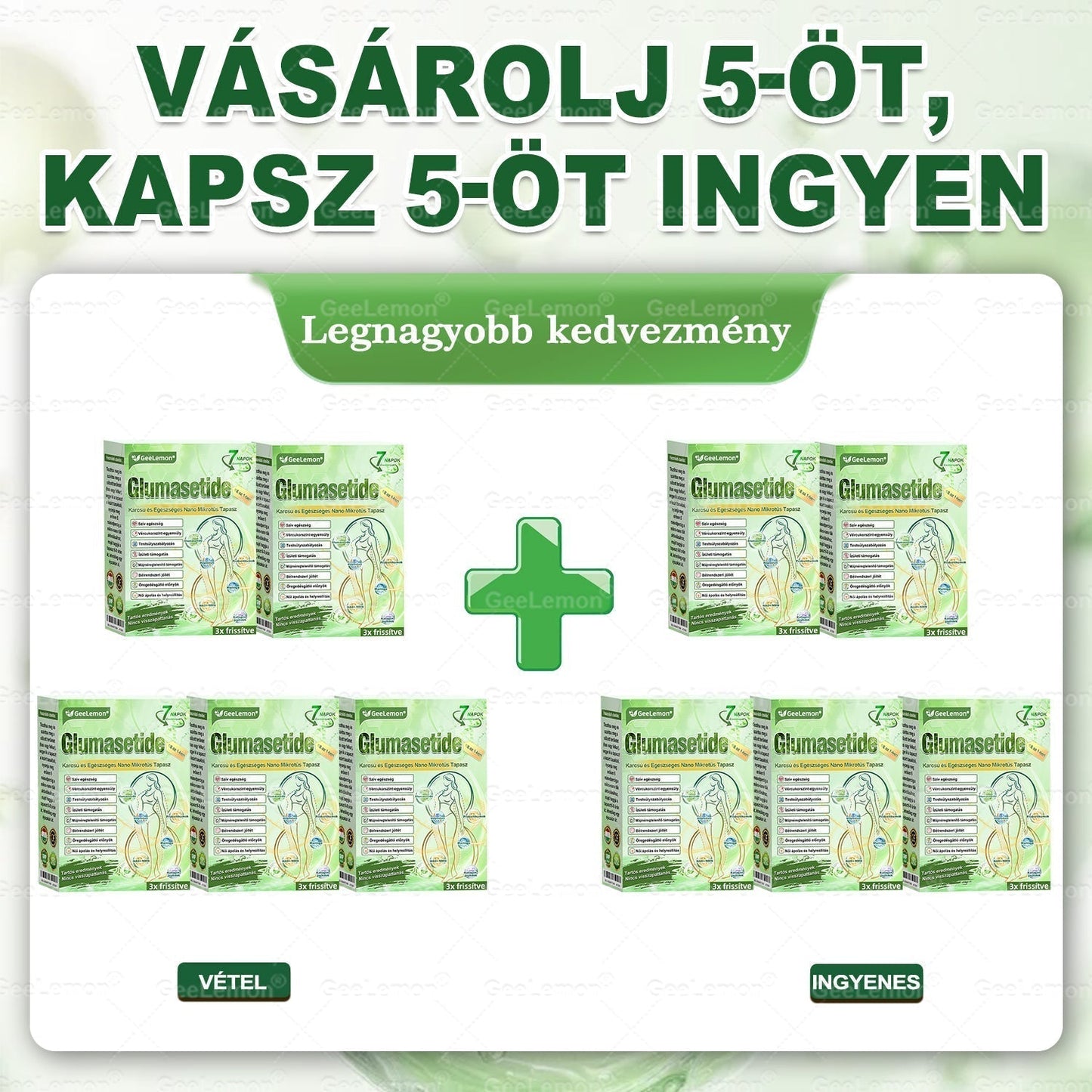 Ajánlott a Semmelweis Kórház által · 👩‍⚕️BENU hivatalos üzlet| 🎄✅ 𝐆𝐞𝑒𝐿𝑒𝐦𝐨𝐧® Glumasetide 8 az 1-ben Karcsú és Egészséges Nano Mikrotűs Tapasz 🇭🇺